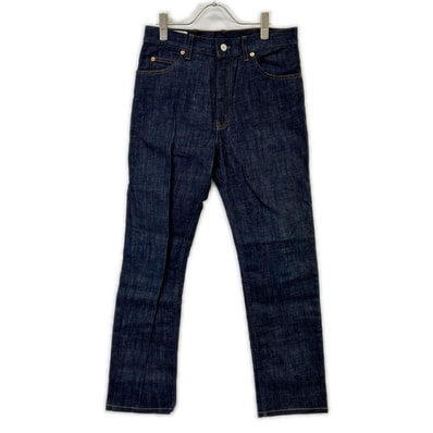 グッチ 623953 インディゴ レザーパッチ ストレートデニムパンツ 30