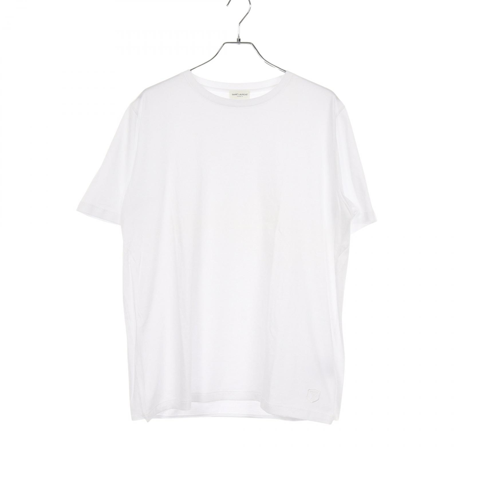 サンローランパリ SAINT LAURENT PARIS ロゴ刺繍 半袖Tシャツ 衣料品 トップス コットン メンズ ホワイト系 467930 【中古】