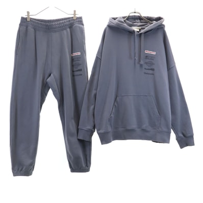 H&M エイチアンドエム BlackEyePatch ブラックアイパッチ コラボ 長袖 スウェットパーカー 上下セットアップ L/M グレー プルオーバー
