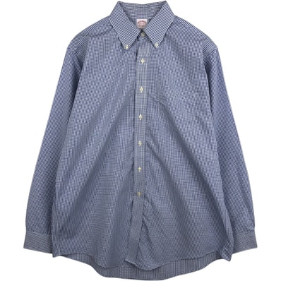 古着 ブルックスブラザーズ Brooks Brothers Est.1818 長袖 ボタンダウンチェックシャツ メンズL相当/eaa632063