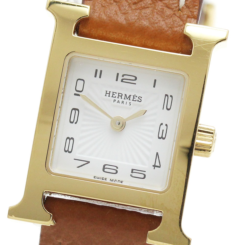 ☆良品 エルメス Hウォッチ ミニ HH1.101 レディース 【中古】