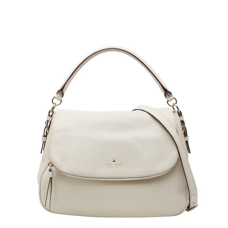 ケイトスペード ロゴ ハンドバッグ ショルダーバッグ 2WAY ベージュ レザー レディース Kate Spade 中古