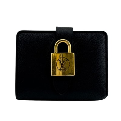 ルイヴィトン LOUIS VUITTON 二つ折り財布 ポルトフォイユ ロウキー コンパクト コンパクトウォレット M12408 ブラック