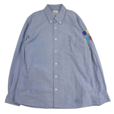 uniform experiment ユニフォームエクスペリメント 長袖シャツ UE-134069 COLOR CHART LINE SLEEVE B.D SHIRT カラー チャート ライン 長袖 シャツ ブルー系 4【中古】