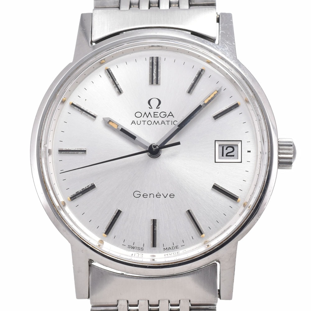 オメガ OMEGA 166.0163 ヴィンテージ ジュネーブ デイト Cal.1012 シルバー 自動巻き メンズ 良品 腕時計 G#149953
