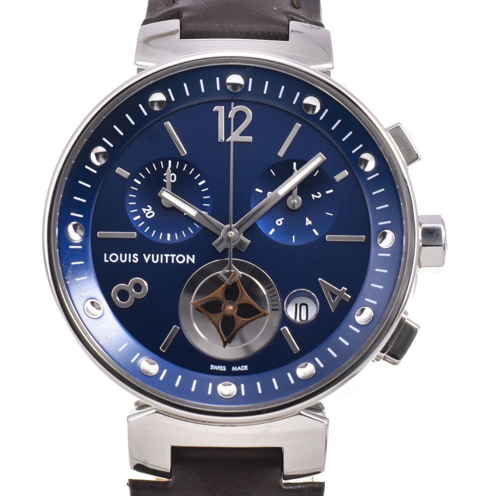 ルイ・ヴィトン LOUIS VUITTON QA032 タンブール デイト クロノグラフ クォーツ メンズ P#146166