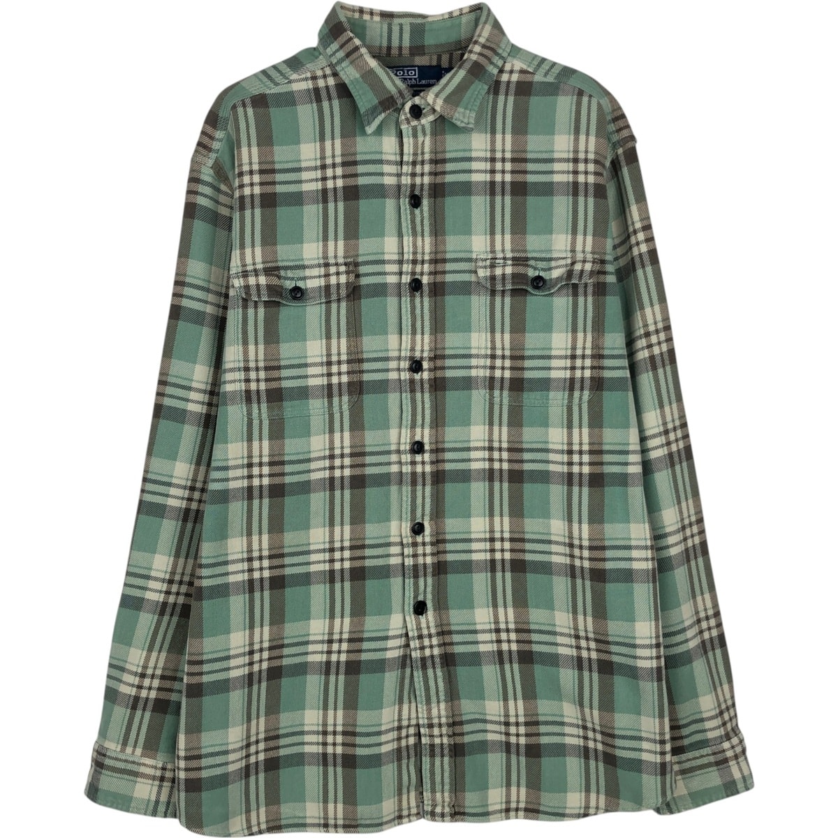 古着 ラルフローレン Ralph Lauren POLO by Ralph Lauren MATLOCK 長袖 ライトネルチェックシャツ メンズL相当/eaa477790