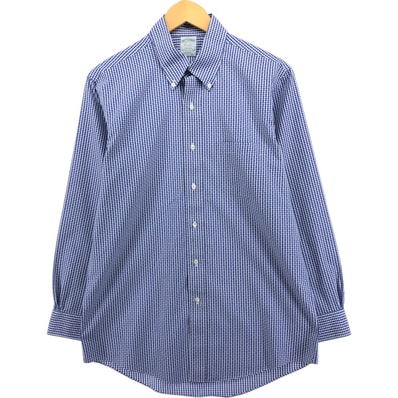 古着 ブルックスブラザーズ Brooks Brothers Est.1818 長袖 ボタンダウンチェックシャツ メンズL相当/eaa571225