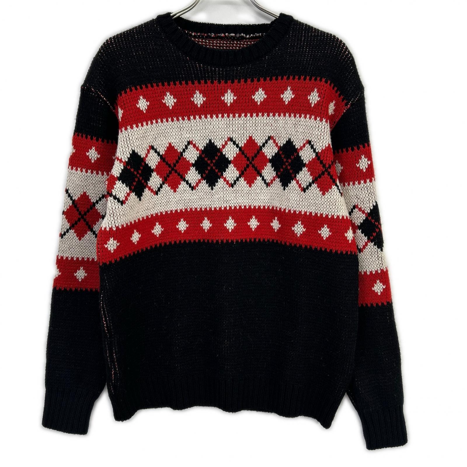 ニードルズ 24年製 PU316 レッド Crew Neck Sweater Argyle ニット XS