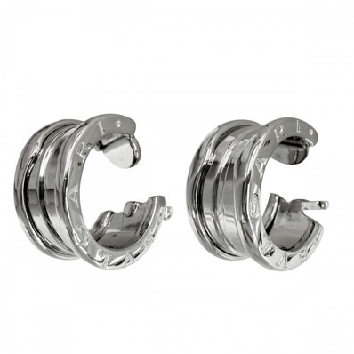 BVLGARI ブルガリ ピアス ビーゼロワン ジュエリー B-zero1 アクセサリー 18金WG Au750 K18ホワイトゴールド レディース 約13.3g 美品【中古品】