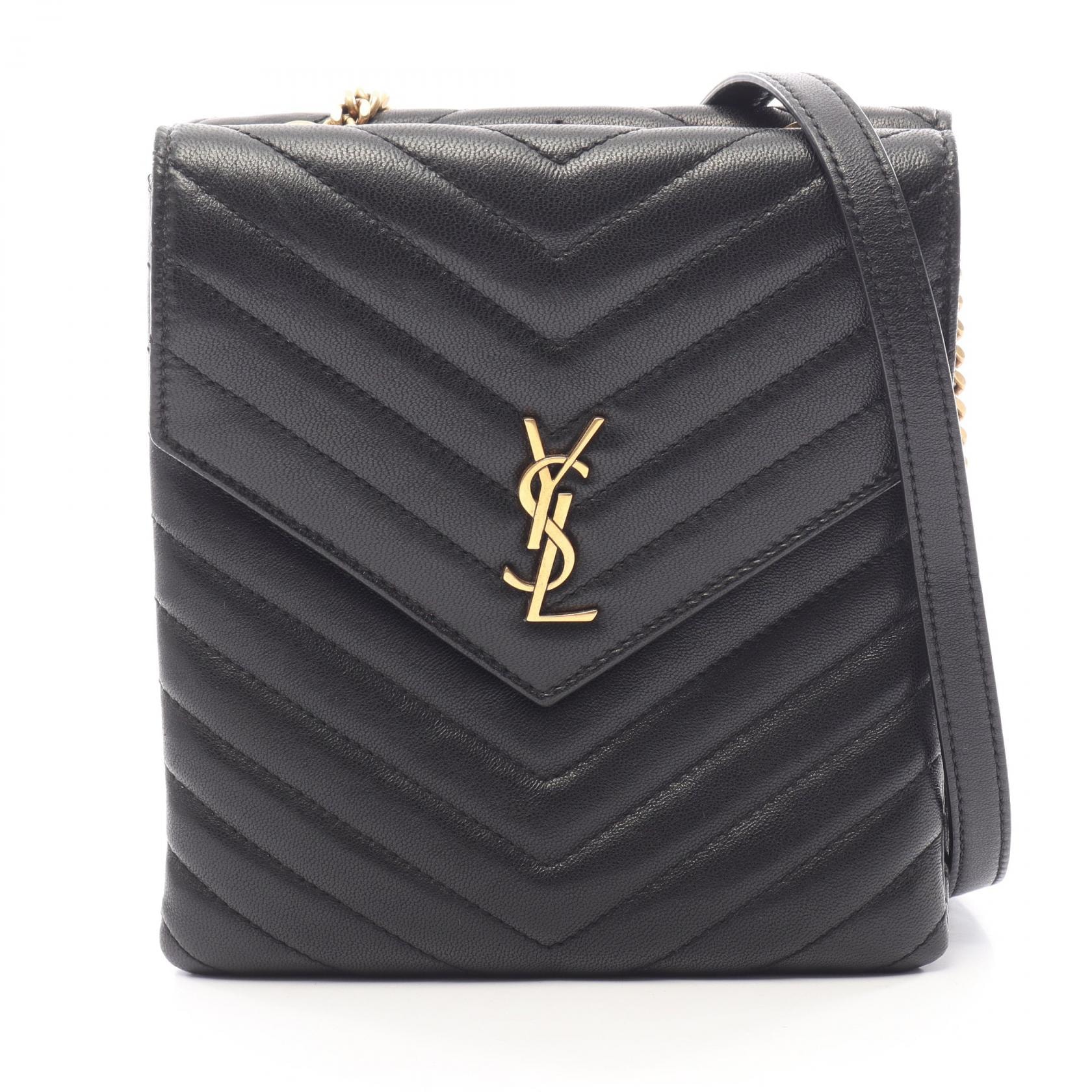 サンローランパリ SAINT LAURENT PARIS YSLロゴ ショルダーバッグ バッグ レザー レディース ブラック系 5672718 【中古】