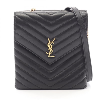 サンローランパリ SAINT LAURENT PARIS YSLロゴ ショルダーバッグ バッグ レザー レディース ブラック系 5672718 【中古】