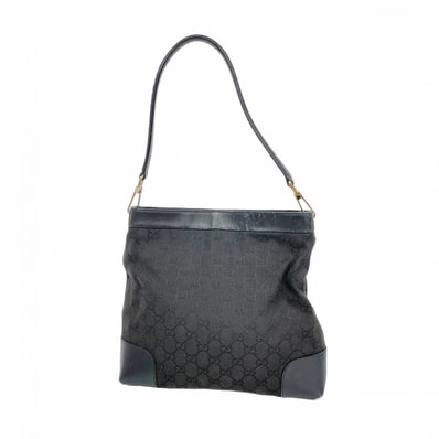 ★SALE【6dc2423】グッチ ショルダーバッグ GGキャンバス 001 4231 キャンバス ブラック シャンパンゴールド金具【中古】レディース