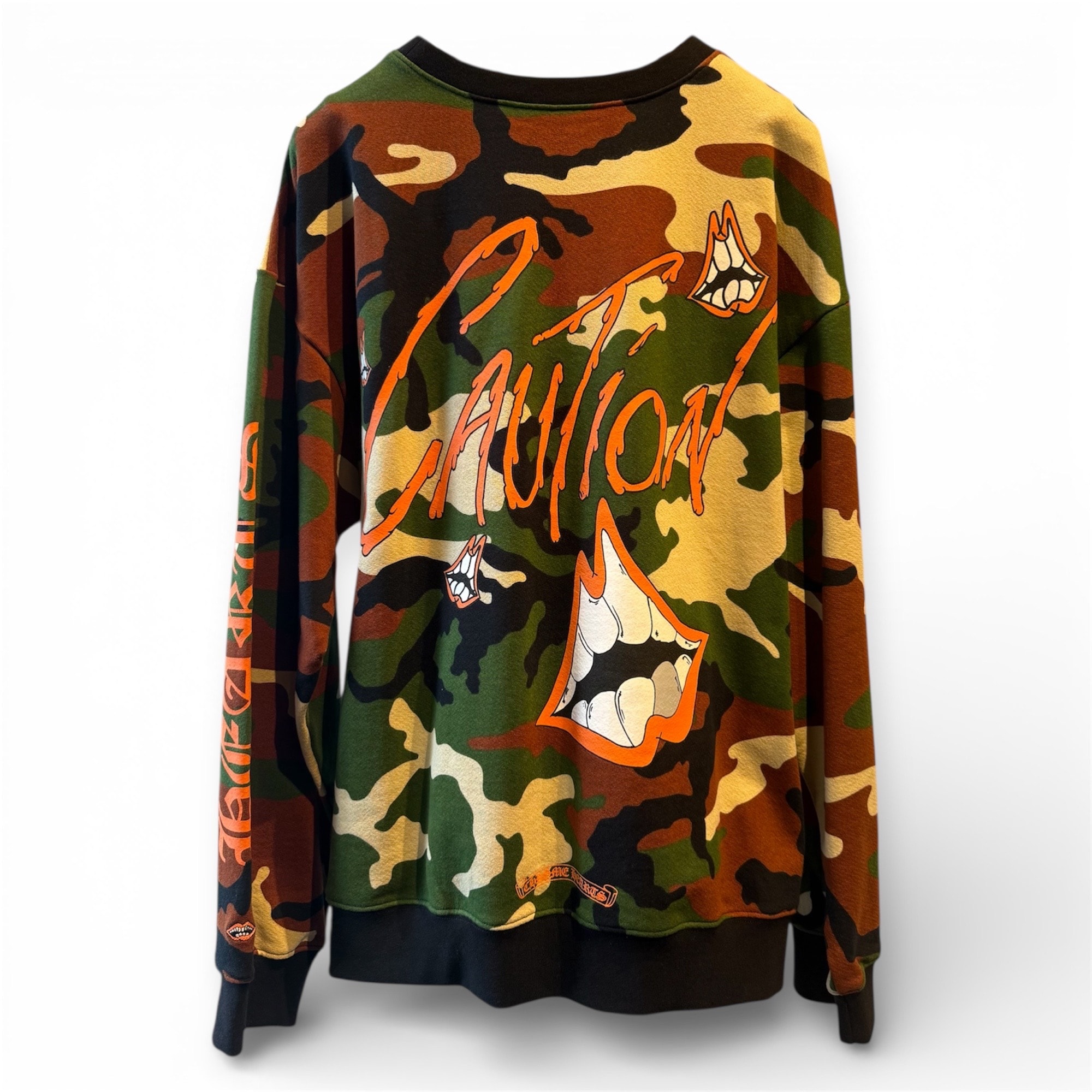 Chrome Hearts PPO Caution Sweatshirt Matty Boy Print Camouflage "Green/Brown"