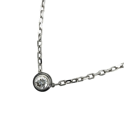 CARTIER カルティエ ネックレス ダムール 一粒ダイヤ アクセサリー ジュエリー アジャスター付き 18金WG K18ホワイトゴールド ダイヤモンド レディース 約3.2g 美品【中古品】
