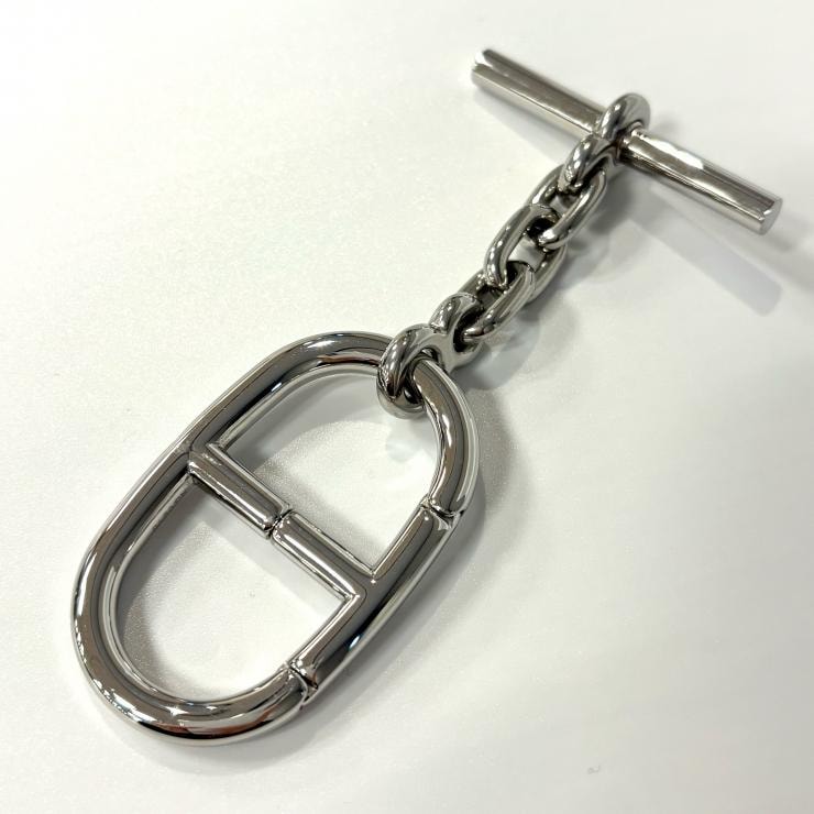 HERMES キーリング シェーヌダンクル シルバー ロジウム チャーム 鑑定済み 正規品 エルメス