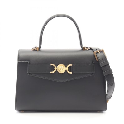 ヴェルサーチ VERSACE メドゥーサ '95 2WAY ハンドバッグ バッグ レザー レディース ブラック系 1013823-1A10795 【中古】