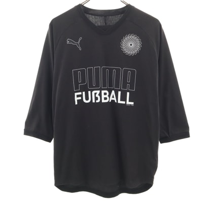 PUMA プーマ 7分袖 FUSSBALL Tシャツ M ブラック