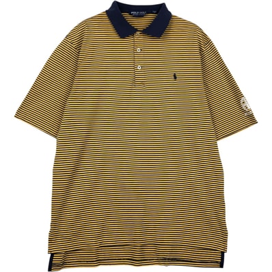 古着 ラルフローレン Ralph Lauren POLO GOLF ポロゴルフ 半袖 ボーダー ポロシャツ メンズM相当/eaa620819