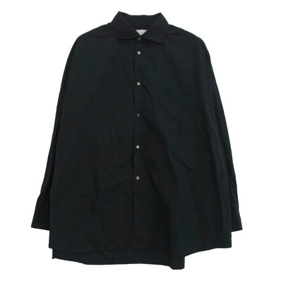 GRAPHPAPER グラフペーパー 長袖シャツ 24SS GM241-50032B High Count Wide Spread Collar Shirt ハイカウント ワイドスプレッドカラー 長袖 シャツ ブラック系 2【中古】