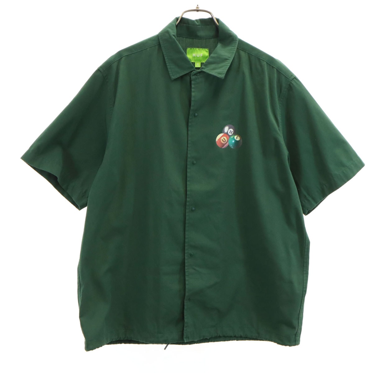 HUF ハフ ビリヤード 半袖 シャツ M グリーン
