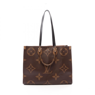 ルイ・ヴィトン LOUIS VUITTON オンザゴーGM モノグラムジャイアント モノグラムリバース 2WAY ショルダーバッグ バッグ PVCコーティングキャンバス レザー レディース ブラウン系 M45320 【中古】