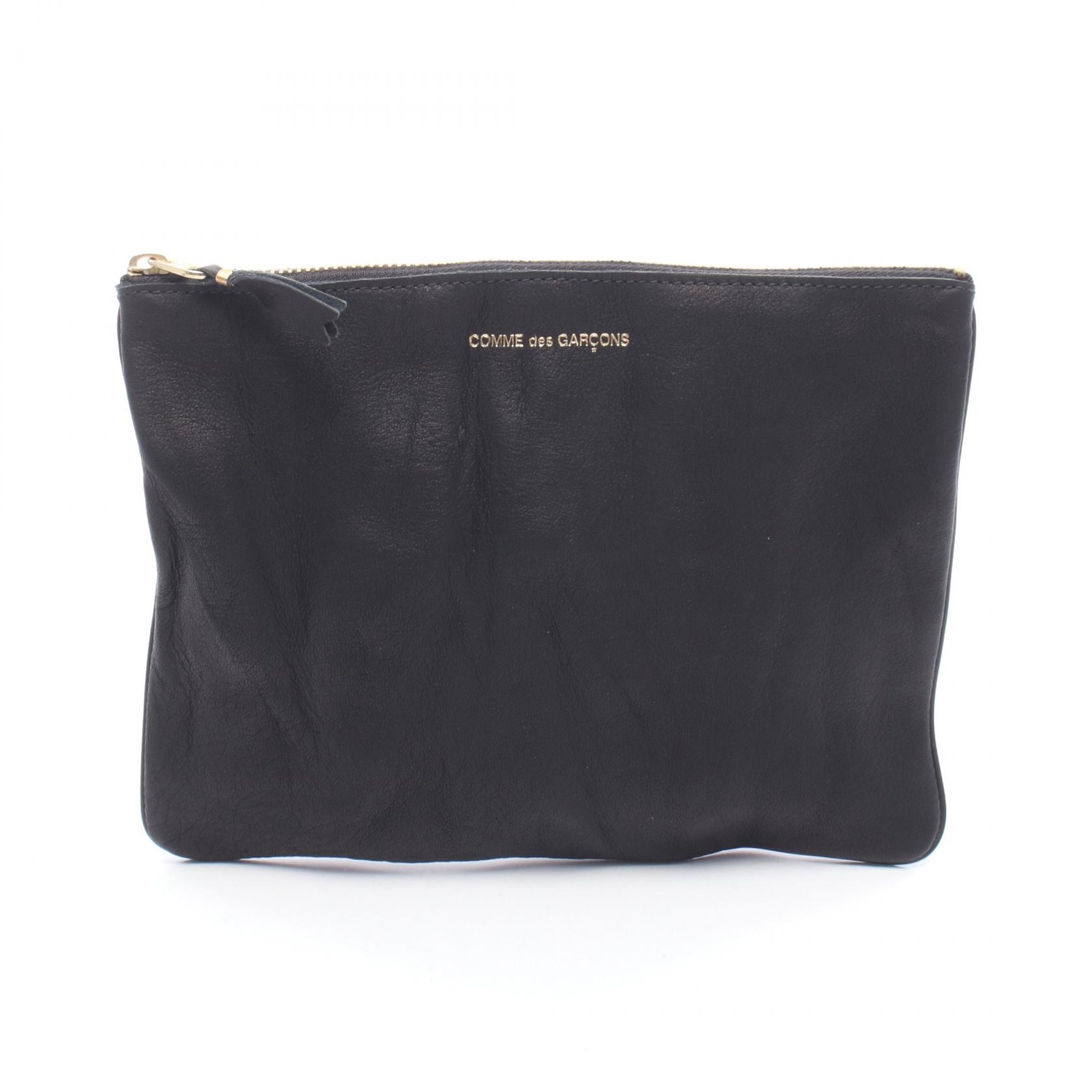 コムデギャルソン コムデギャルソン COMME des GARCONS COMME des GARCONS TEXTURED LEATHER POUCH ポーチ バッグ レザー レディース ブラック系 SA5100WW1 【新品】