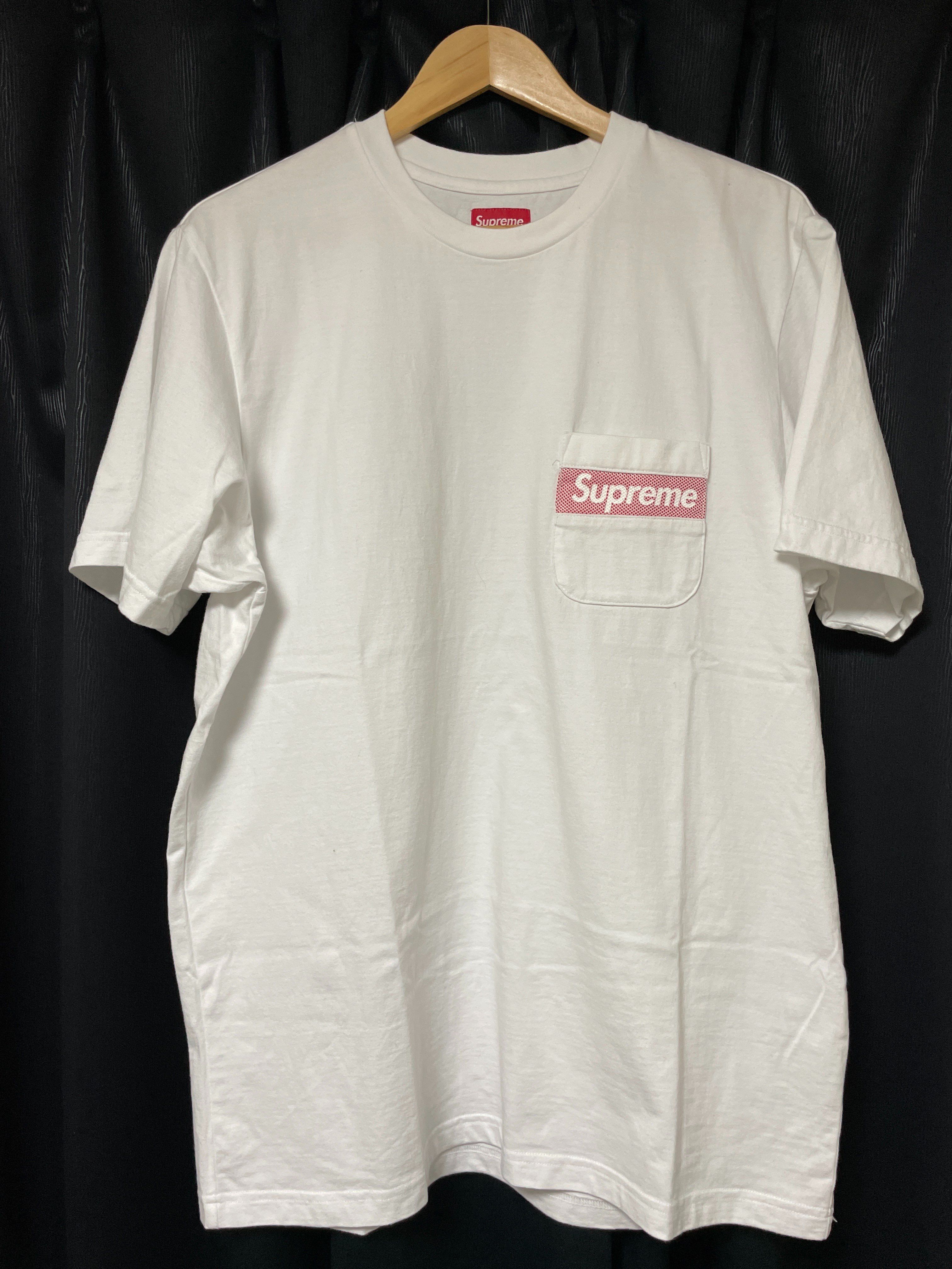 Supreme Mesh Stripe Pocket Tee "White"
