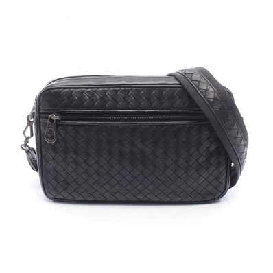 ボッテガヴェネタ BOTTEGA VENETA イントレチャート ショルダーバッグ バッグ レザー メンズ ブラック系 【中古】