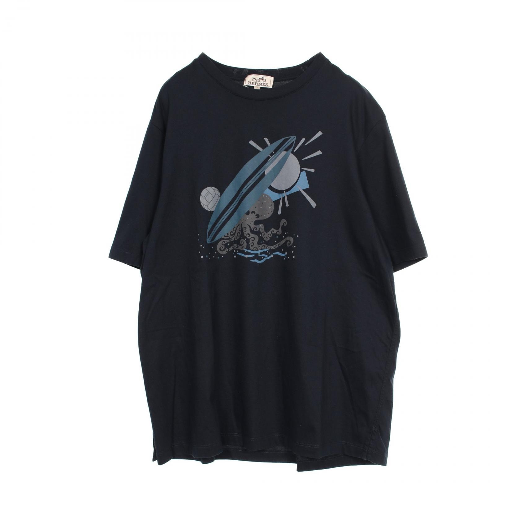 エルメス HERMES カットソー 衣料品 トップス コットン メンズ ネイビー系 / マルチカラー 【中古】