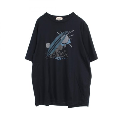 エルメス HERMES カットソー 衣料品 トップス コットン メンズ ネイビー系 / マルチカラー 【中古】