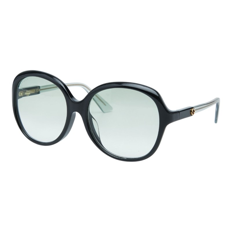 グッチ インターロッキングG サングラス 58 17 130 GG0489SA ブラック グリーン プラスチック レディース GUCCI 【中古】