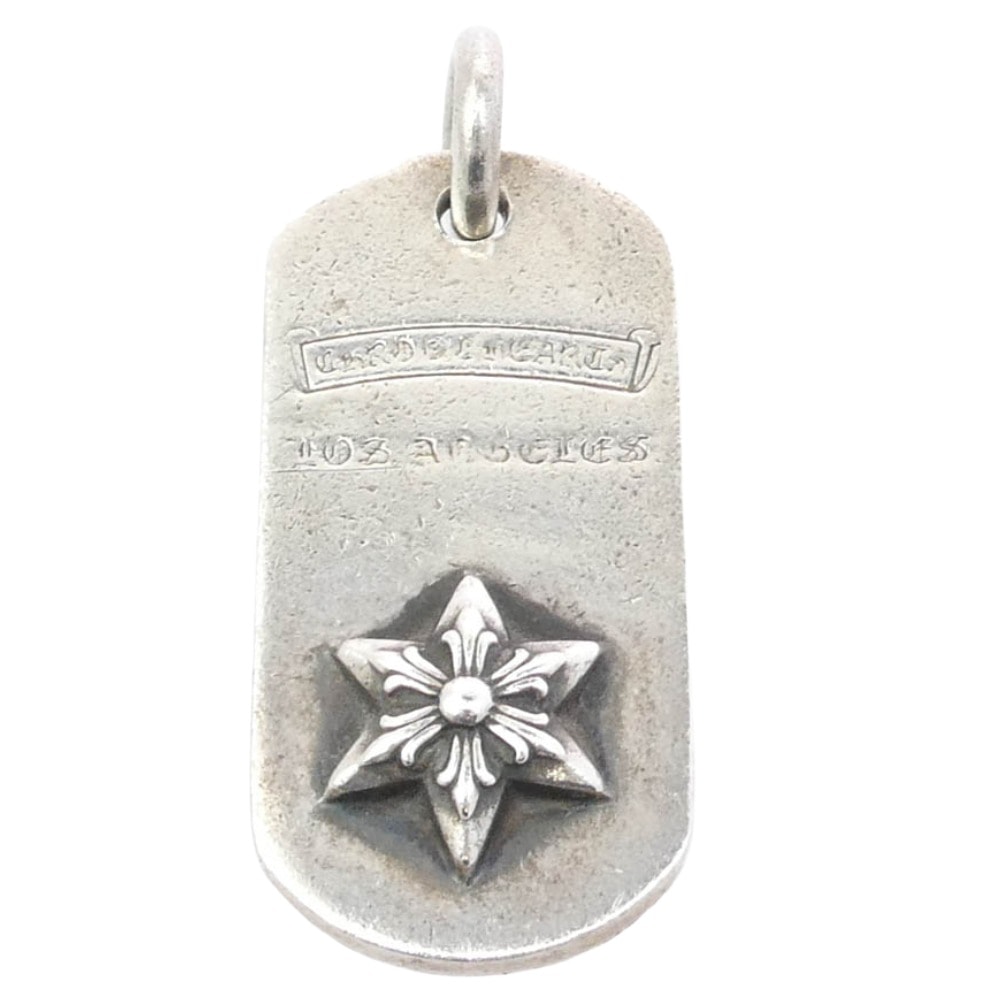 CHROME HEARTS クロムハーツ(原本無) ペンダントトップ ロサンゼルス限定 RAISED STAR DOGTAG レイズド スター ドッグタグ ペンダントトップ シルバー系【中古】
