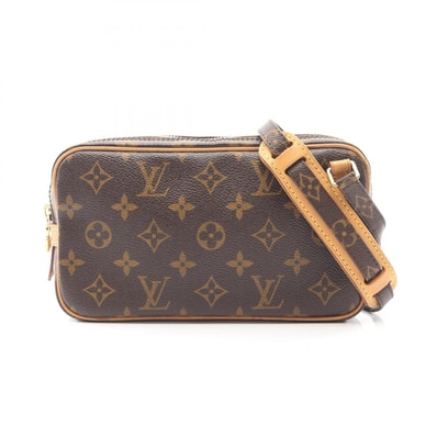 ルイ・ヴィトン LOUIS VUITTON マルリーバンドリエール ショルダーバッグ バッグ PVCコーティングキャンバス レザー モノグラム レディース ブラウン系 M51828 【中古】