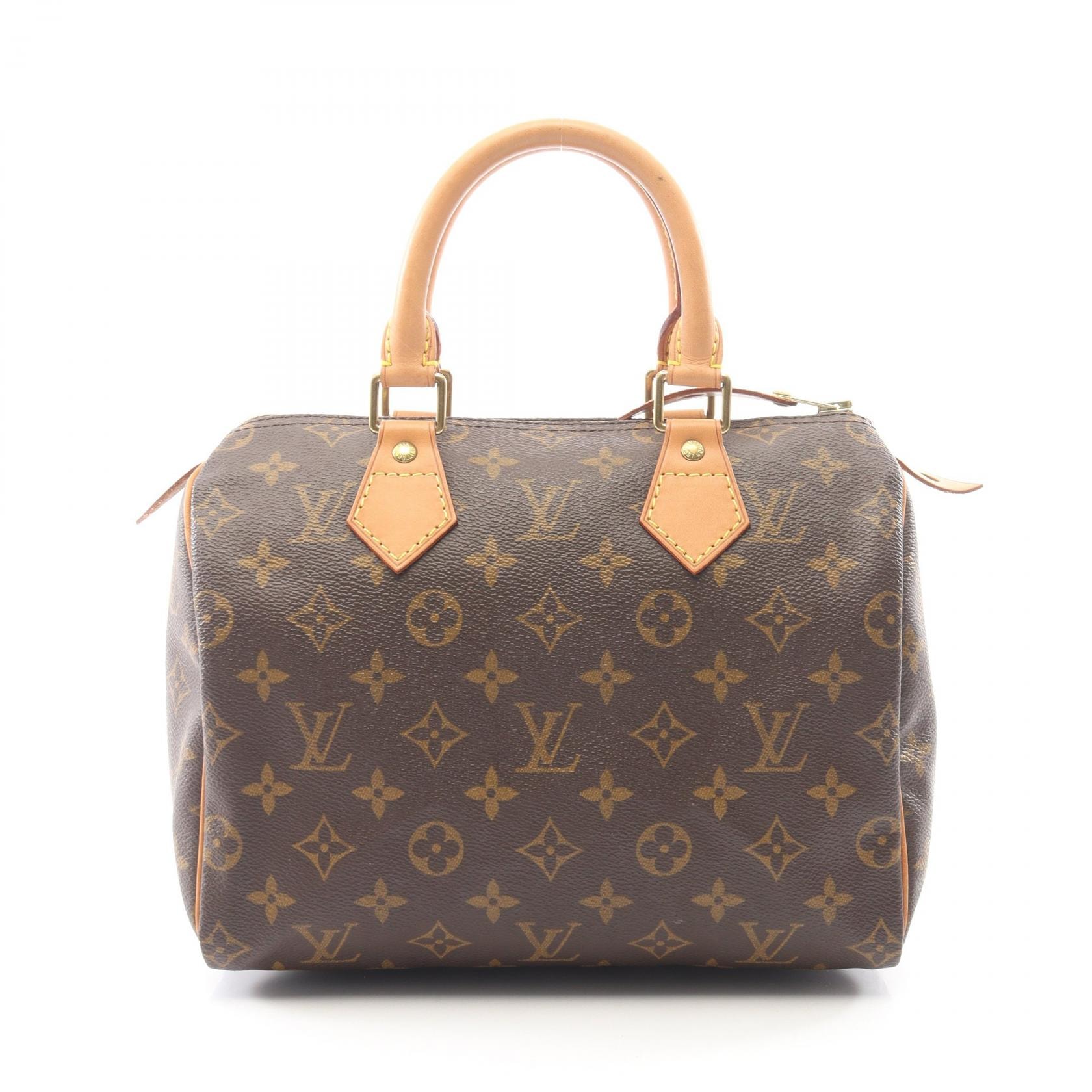 ルイ・ヴィトン LOUIS VUITTON スピーディ25 モノグラム ハンドバッグ バッグ PVCコーティングキャンバス レザー レディース ブラウン系 M41528 【中古】