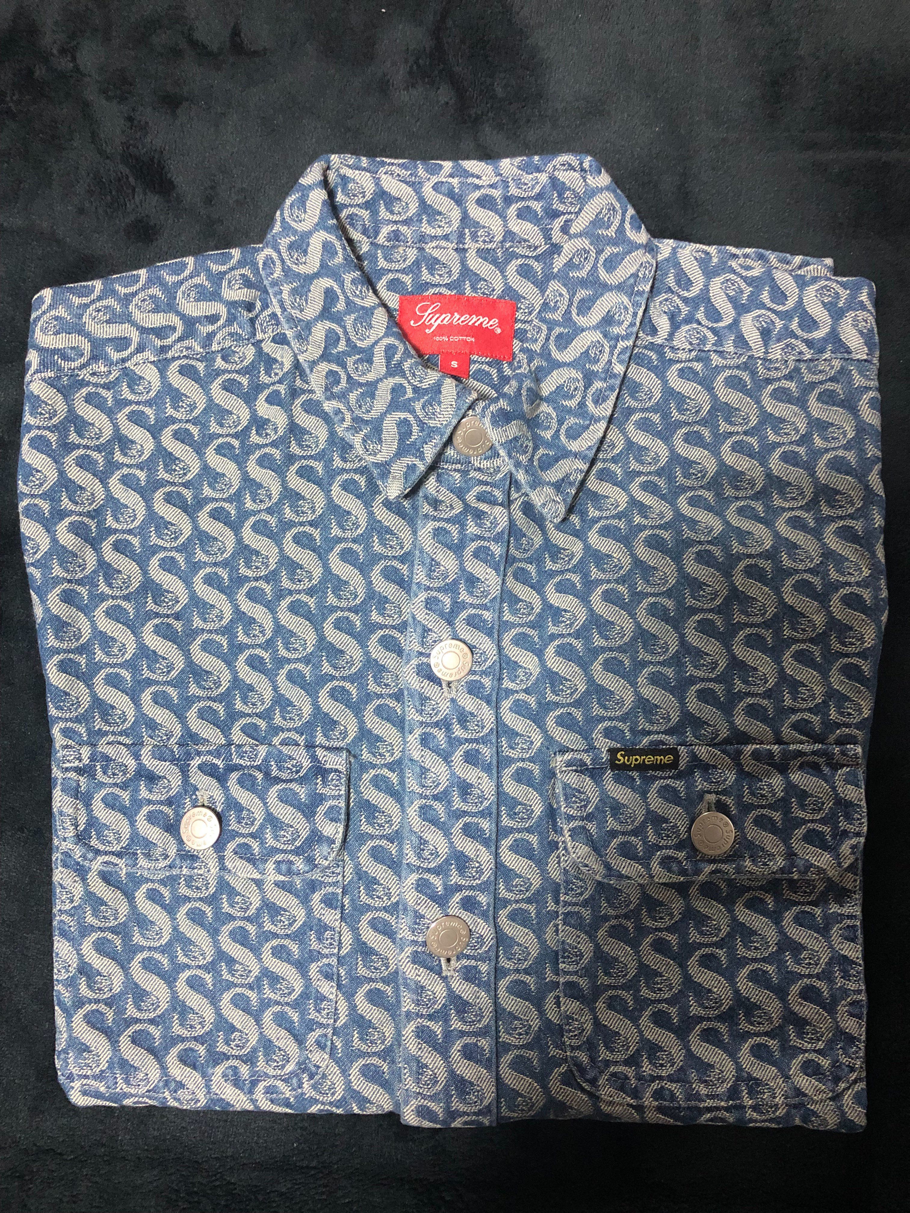Supreme Monogram Denim Shirt "Blue"