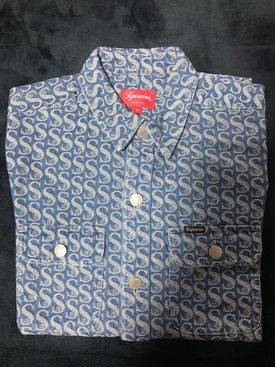 Supreme Monogram Denim Shirt "Blue"