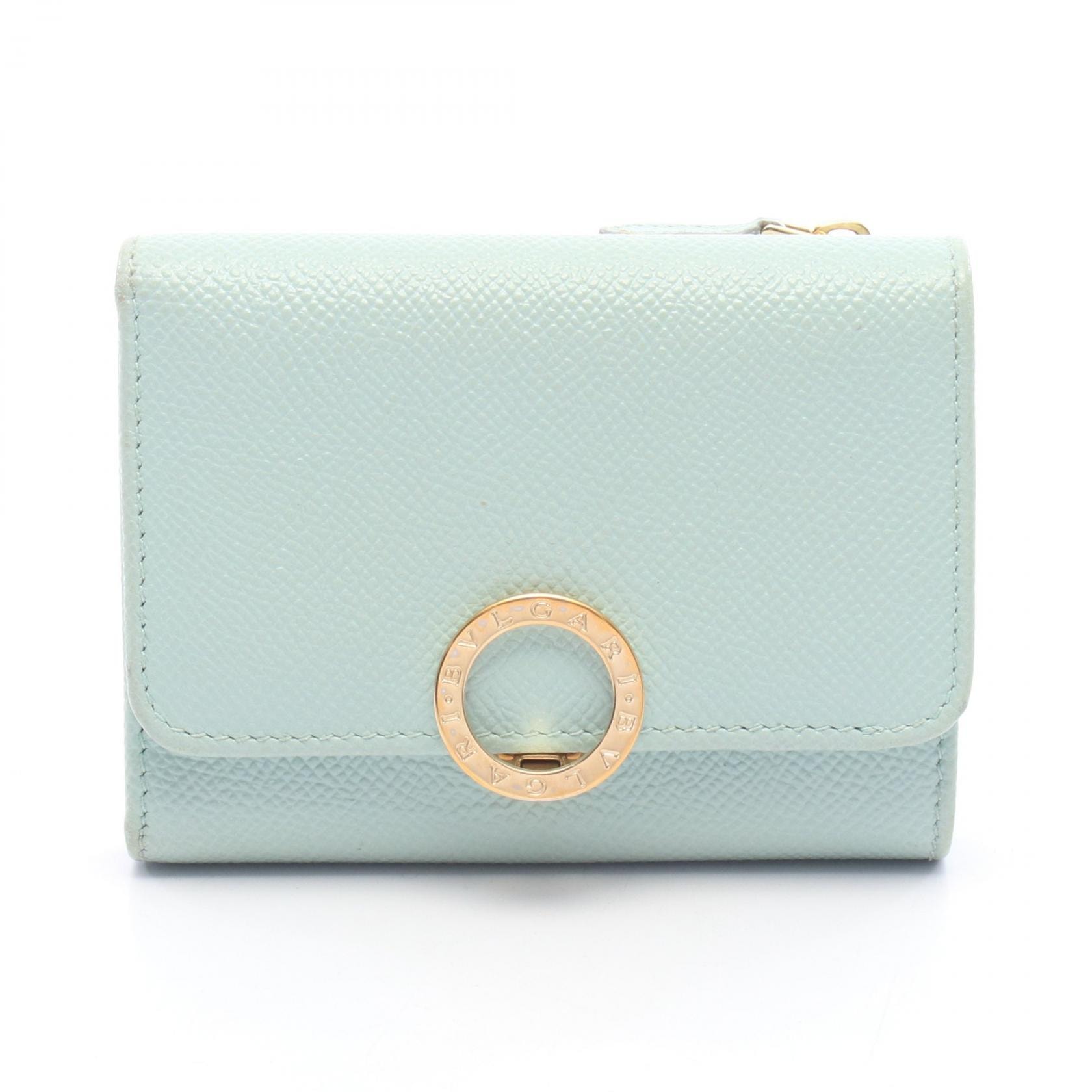 ブルガリ BVLGARI ブルガリブルガリ 三つ折り財布 財布 レザー レディース グリーン系 293707 【中古】