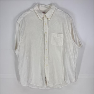 古着 ブルックスブラザーズ Brooks Brothers 半袖シャツ 胸ポケット 大きいサイズ 346 2XL ホワイト系 無地 メンズ