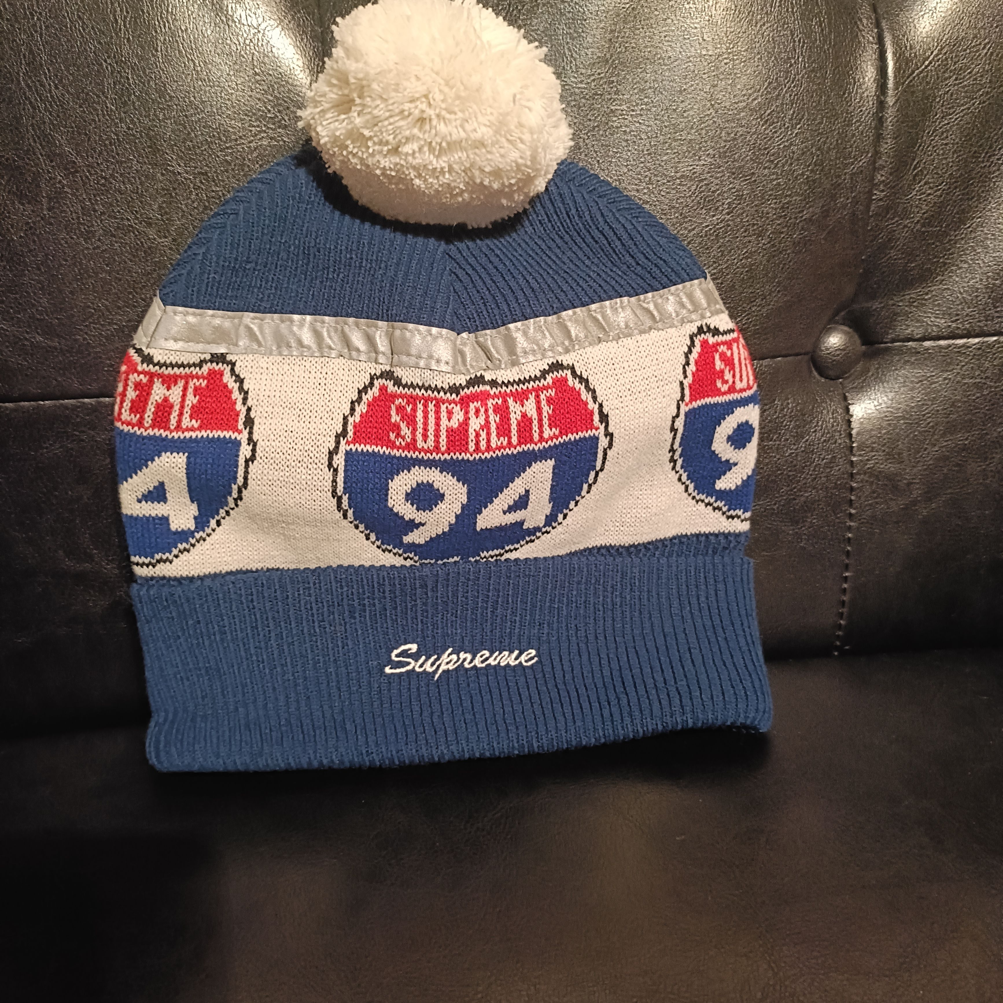 Supreme Interstate Reflective Beanie "Dark Blue"