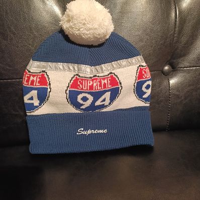 Supreme Interstate Reflective Beanie "Dark Blue"