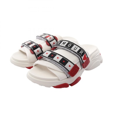 ディオール Dior AMOUR サンダル 靴 ファブリック レディース ホワイト系 / レッド系 / ブラック系 【中古】