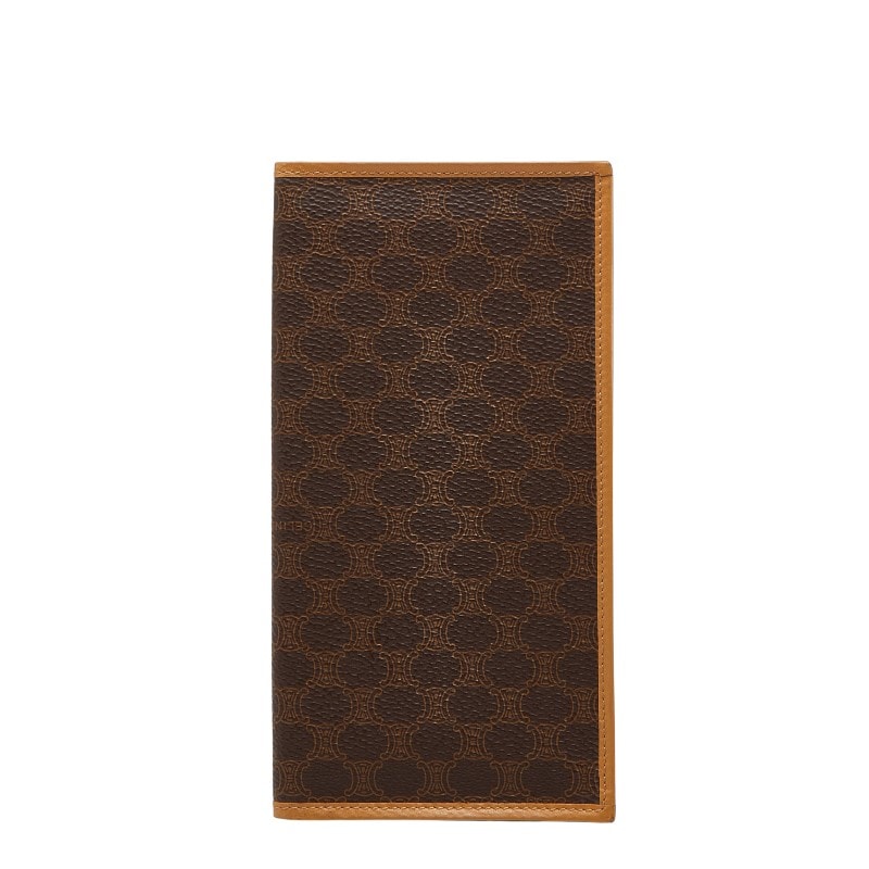 セリーヌ マカダム 札入れ ブラウン PVC レザー レディース CELINE 【中古】