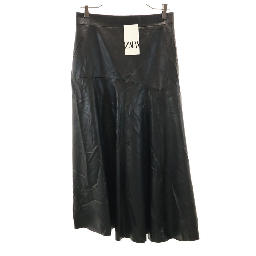 ZARA ロング丈 フェイクレザー フレアスカート