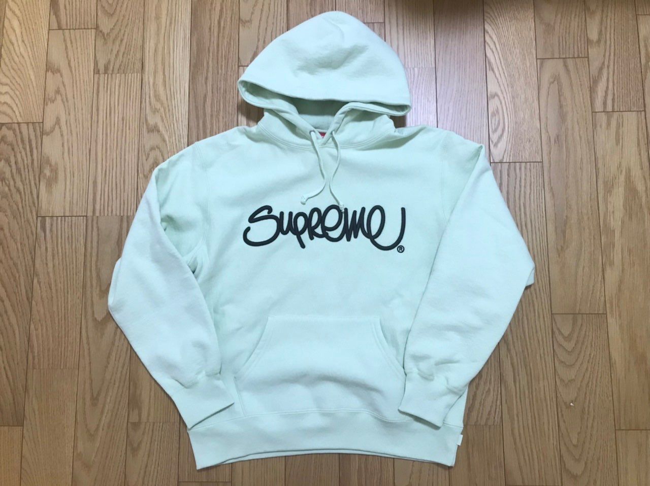 Supreme Raised Handstyle Hooded Sweatshirt "Pale Green"