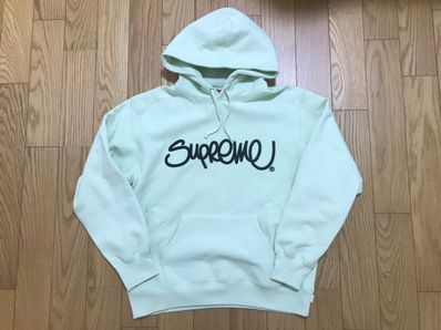 Supreme Raised Handstyle Hooded Sweatshirt "Pale Green"