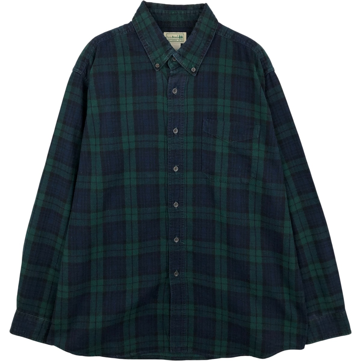 古着 エルエルビーン L.L.Bean ブラックウォッチチェック 長袖 ボタンダウン ライトネルチェックシャツ メンズL相当/eaa614014