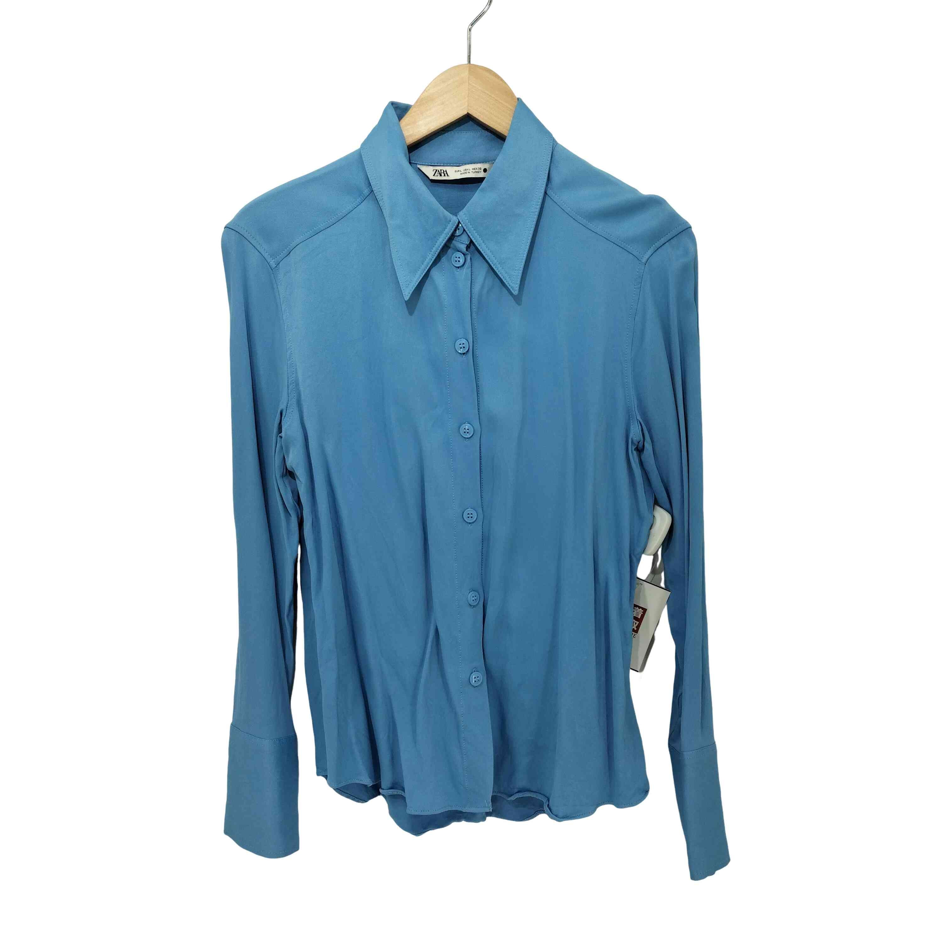 レーヨン100 サテン L/S シャツ【1141083923349】