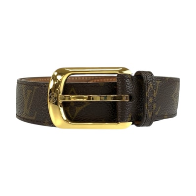 LOUIS VUITTON ルイヴィトン モノグラム サンチュール エリプス 85cm/34インチ ブラウン ゴールド金具 PVC ベルト 1-0294231 【中古】