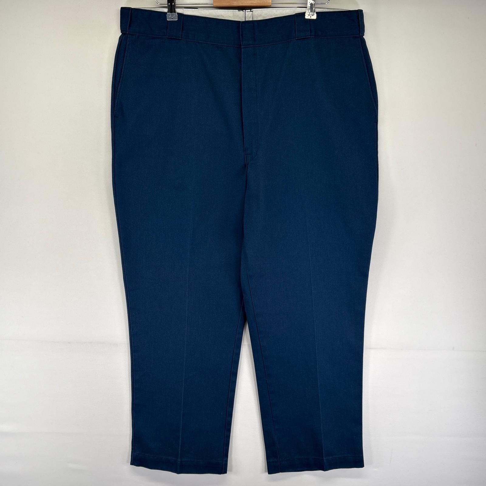 古着 ディッキーズ Dickies パンツ チノパン スラックス ジッパーフライ ストレート チビタグ センタープレス  ブルー系 メンズ